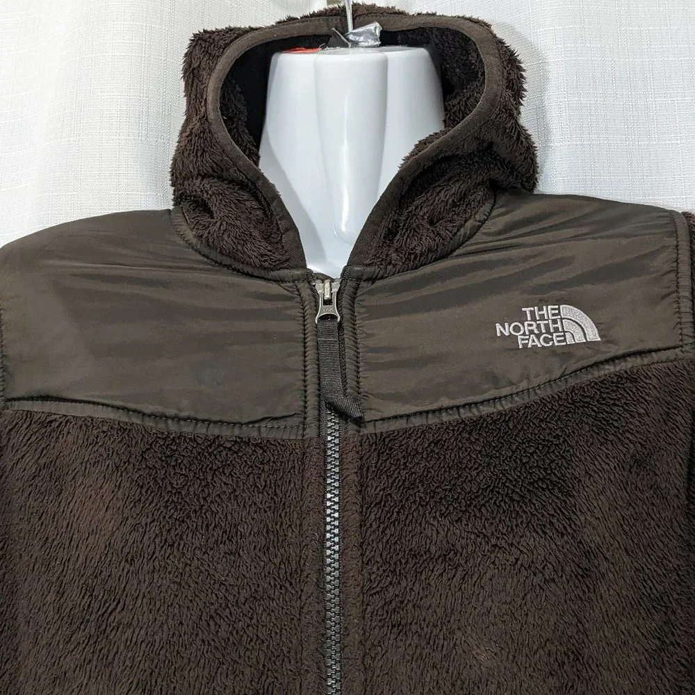 The North Face Oso Fleece Hoodie Jacket Brown Girls Size L EUC - Picture 3 of 10